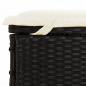 Preview: 2-Personen-Sonnenliege mit Dach Schwarz 213x118x97 Poly Rattan