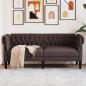 Preview: ARDEBO.de - Chesterfield-Sofa 2-Sitzer Dunkelbraun Stoff