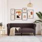 Preview: Chesterfield-Sofa 2-Sitzer Dunkelbraun Stoff