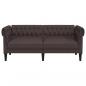 Preview: Chesterfield-Sofa 2-Sitzer Dunkelbraun Stoff