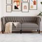 Preview: ARDEBO.de - Chesterfield-Sofa 2-Sitzer Taupe Stoff