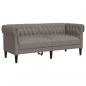 Preview: Chesterfield-Sofa 2-Sitzer Taupe Stoff