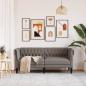 Preview: Chesterfield-Sofa 2-Sitzer Taupe Stoff