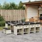 Preview: ARDEBO.de - 13-tlg. Garten-Essgruppe mit Kissen Hellgrau Poly Rattan