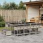 Preview: ARDEBO.de - 13-tlg. Garten-Essgruppe mit Kissen Hellgrau Poly Rattan