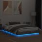 Preview: Bettgestell mit LED Grau Sonoma-Eiche 160x200 cm