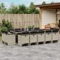 Preview: ARDEBO.de - 17-tlg. Garten-Essgruppe mit Kissen Hellgrau Poly Rattan