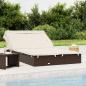 Preview: ARDEBO.de - 2-Personen-Sonnenliege mit Dach Braun 213x118x97 Poly Rattan