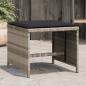 Preview: ARDEBO.de - Gartenhocker mit Kissen 4 Stk. Hellgrau 41x41x36 cm Poly Rattan