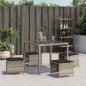 Preview: Gartenhocker mit Kissen 4 Stk. Hellgrau 41x41x36 cm Poly Rattan