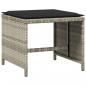 Preview: Gartenhocker mit Kissen 4 Stk. Hellgrau 41x41x36 cm Poly Rattan