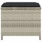 Preview: Gartenhocker mit Kissen 4 Stk. Hellgrau 41x41x36 cm Poly Rattan