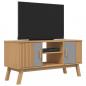 Preview: TV-Schrank OLDEN Grau und Braun 114x43x57 cm Massivholz Kiefer