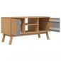 Preview: TV-Schrank OLDEN Grau und Braun 114x43x57 cm Massivholz Kiefer