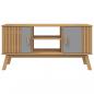 Preview: TV-Schrank OLDEN Grau und Braun 114x43x57 cm Massivholz Kiefer