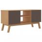 Preview: TV-Schrank OLDEN Grau und Braun 114x43x57 cm Massivholz Kiefer