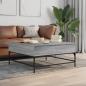 Preview: ARDEBO.de - Couchtisch Grau Sonoma 95x95x45 cm Holzwerkstoff und Metall