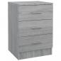 Preview: Nachttische 2 Stk. Grau Sonoma 38x35x56 cm Holzwerkstoff