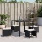 Preview: Gartenhocker mit Kissen 4 Stk. Schwarz 41x41x36 cm Poly Rattan