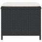 Preview: Gartenhocker mit Kissen 4 Stk. Schwarz 41x41x36 cm Poly Rattan