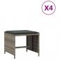 Preview: ARDEBO.de - Gartenhocker mit Kissen 4 Stk. Grau 41x41x36 cm Poly Rattan