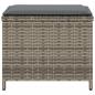 Preview: Gartenhocker mit Kissen 4 Stk. Grau 41x41x36 cm Poly Rattan