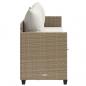 Preview: Sonnenliege mit Kissen Beige Poly Rattan