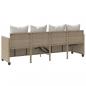 Preview: Sonnenliege mit Kissen Beige Poly Rattan