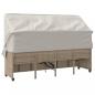 Preview: Sonnenliege mit Dach und Kissen Beige Poly Rattan