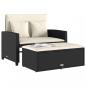 Preview: Gartensofa mit Kissen 2-Sitzer Schwarz Poly Rattan