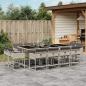 Preview: ARDEBO.de - 13-tlg. Garten-Essgruppe mit Kissen Hellgrau Poly Rattan