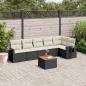 Preview: ARDEBO.de - 7-tlg. Garten-Sofagarnitur mit Kissen Schwarz Poly Rattan