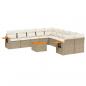 Preview: 11-tlg. Garten-Sofagarnitur mit Kissen Beige Poly Rattan