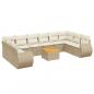 Preview: 11-tlg. Garten-Sofagarnitur mit Kissen Beige Poly Rattan