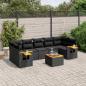 Preview: ARDEBO.de - 8-tlg. Garten-Sofagarnitur mit Kissen Schwarz Poly Rattan