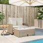 Preview: Gartensofa mit Kissen 2-Sitzer Beige Poly Rattan