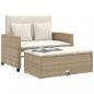 Preview: Gartensofa mit Kissen 2-Sitzer Beige Poly Rattan