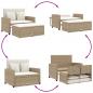 Preview: Gartensofa mit Kissen 2-Sitzer Beige Poly Rattan