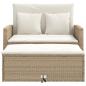 Preview: Gartensofa mit Kissen 2-Sitzer Beige Poly Rattan