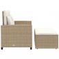 Preview: Gartensofa mit Kissen 2-Sitzer Beige Poly Rattan