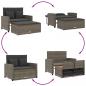 Preview: Gartensofa mit Kissen 2-Sitzer Grau Poly Rattan & Akazienholz