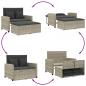 Preview: Gartensofa mit Kissen 2-Sitzer Hellgrau Poly Rattan