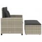 Preview: Gartensofa mit Kissen 2-Sitzer Hellgrau Poly Rattan