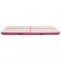 Preview: Aufblasbare Gymnastikmatte mit Pumpe 500x100x15 cm PVC Rosa