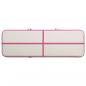 Preview: Aufblasbare Gymnastikmatte mit Pumpe 500x100x15 cm PVC Rosa