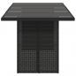 Preview: Gartentisch mit Glasplatte Schwarz 190x80x74 cm Poly Rattan