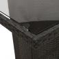 Preview: Gartentisch mit Glasplatte Schwarz 190x80x74 cm Poly Rattan