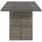 Preview: Gartentisch mit Glasplatte Grau 190x80x74 cm Poly Rattan