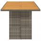 Preview: Gartentisch mit Akazienholz-Platte Grau 190x80x74cm Poly Rattan