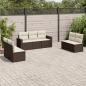 Preview: ARDEBO.de - 7-tlg. Garten-Sofagarnitur mit Kissen Braun Poly Rattan